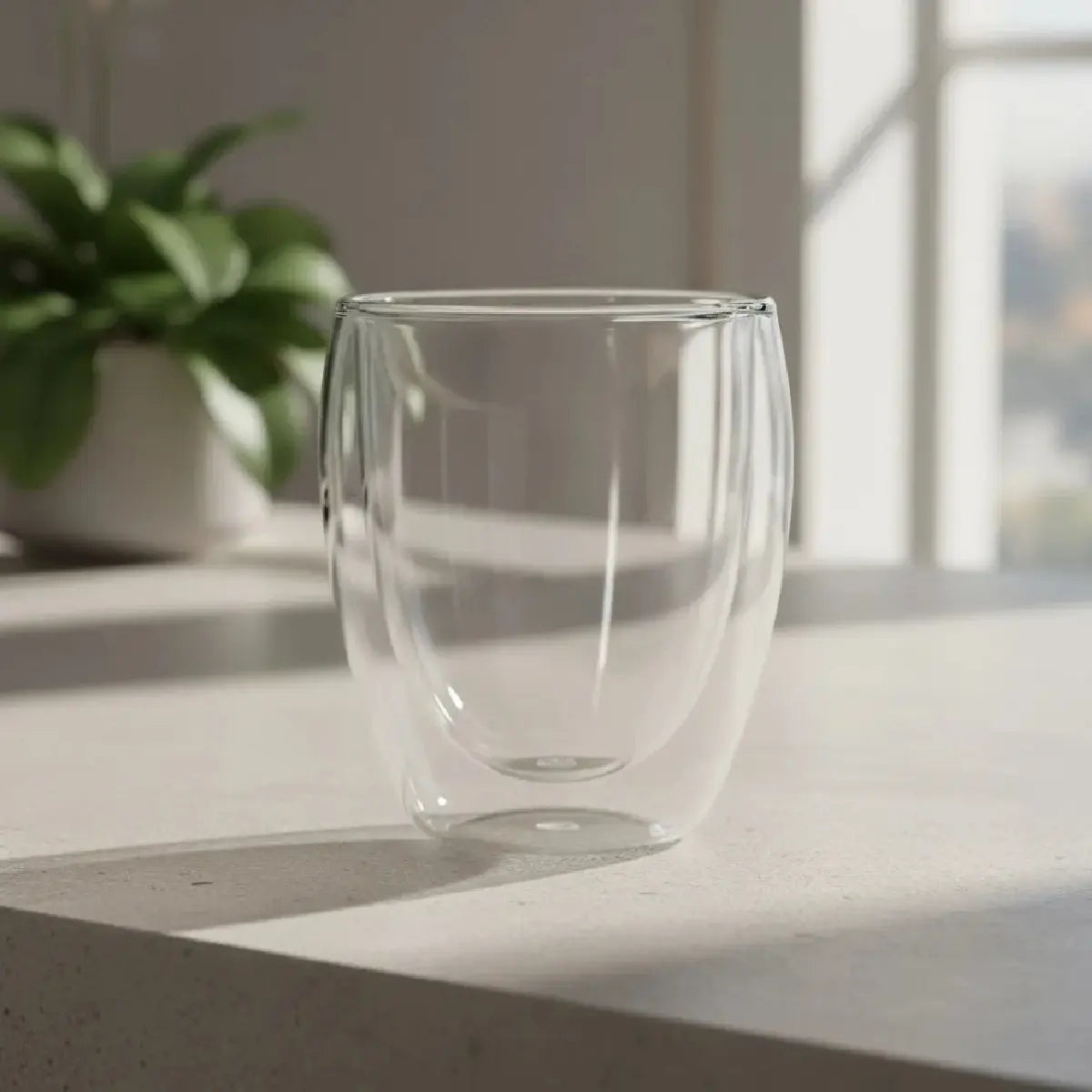 Copo Parede Dupla Vidro 380ml 2 Peças Transparente